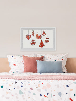 "Christmas Baubles II" Framed Painting Print, 12x8