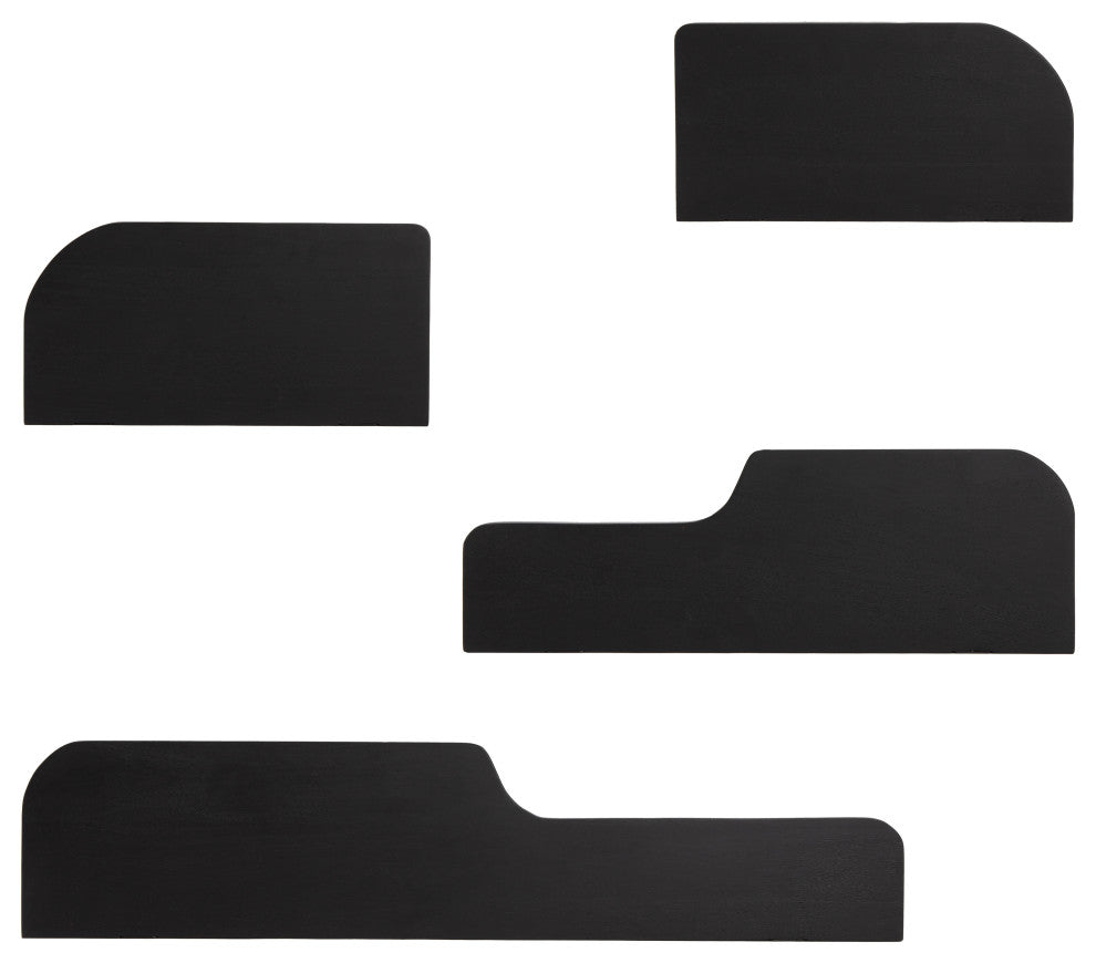 Dale Set of 4 Wall Mounted Shelves, Black