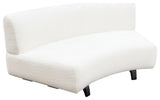 Vesper Curved Armless Sofa, White