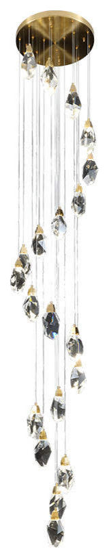 Geometric Irregular Cut Crystal Chandelier Lighting, 20 Lights