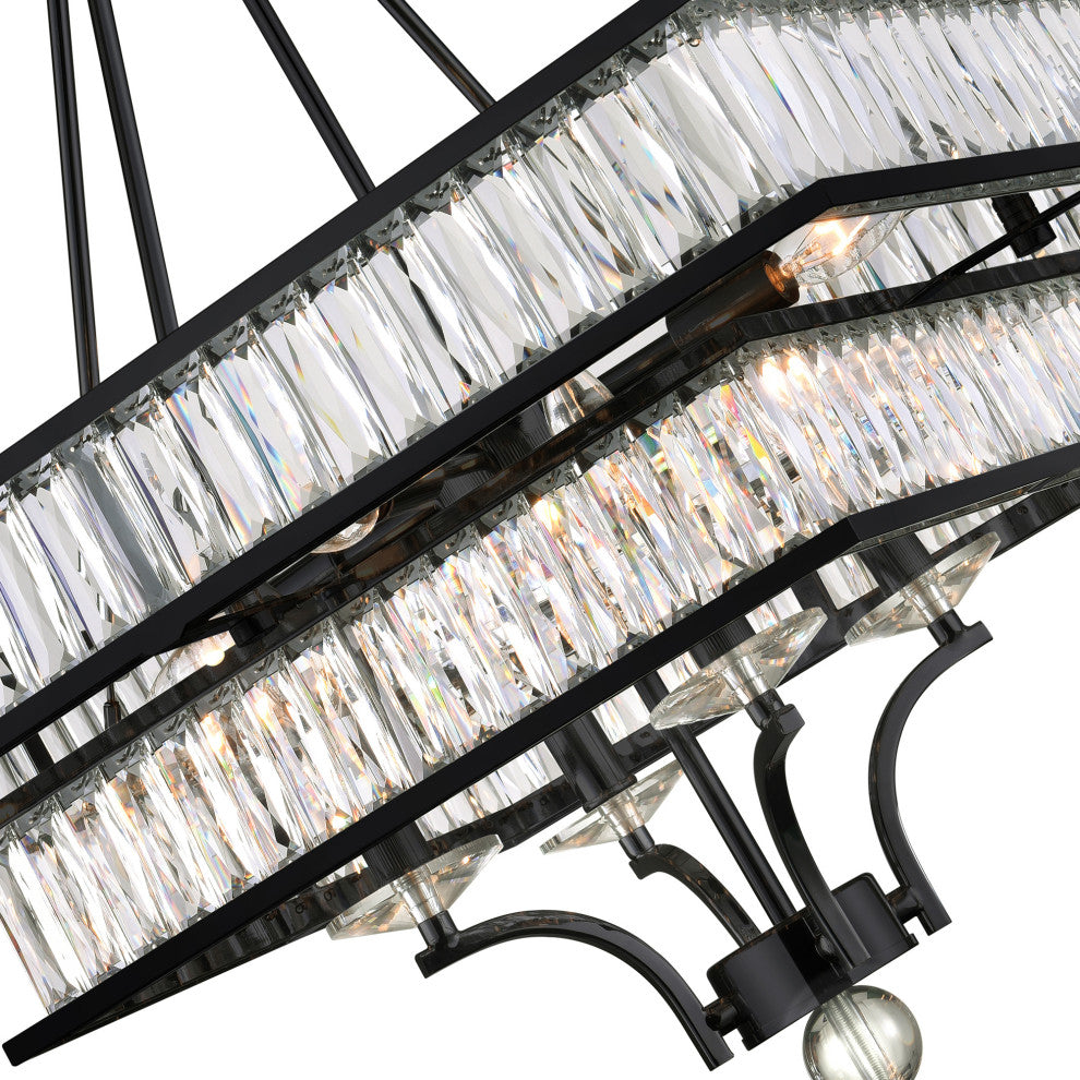 Shalia 8 Light Chandelier With Black Finish
