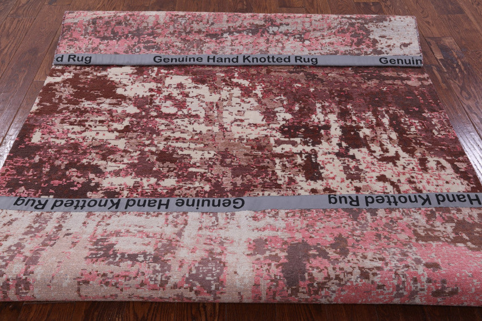 Handmade Abstract Wool and Silk Rug 5' 0" X 7' 0" Q7080
