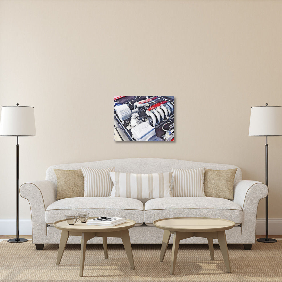 "Ferrari 512 TR Testarossa Engine Watercolor" Fine Art Print