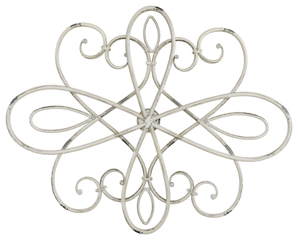 Medallion Metal Wall Art- 15 Inch Oval Swirl Metal Home Decor by Lavish Home