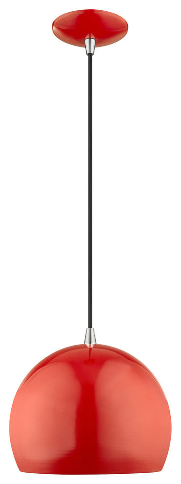 Livex Lighting Shiny Red 1-Light Mini Pendant