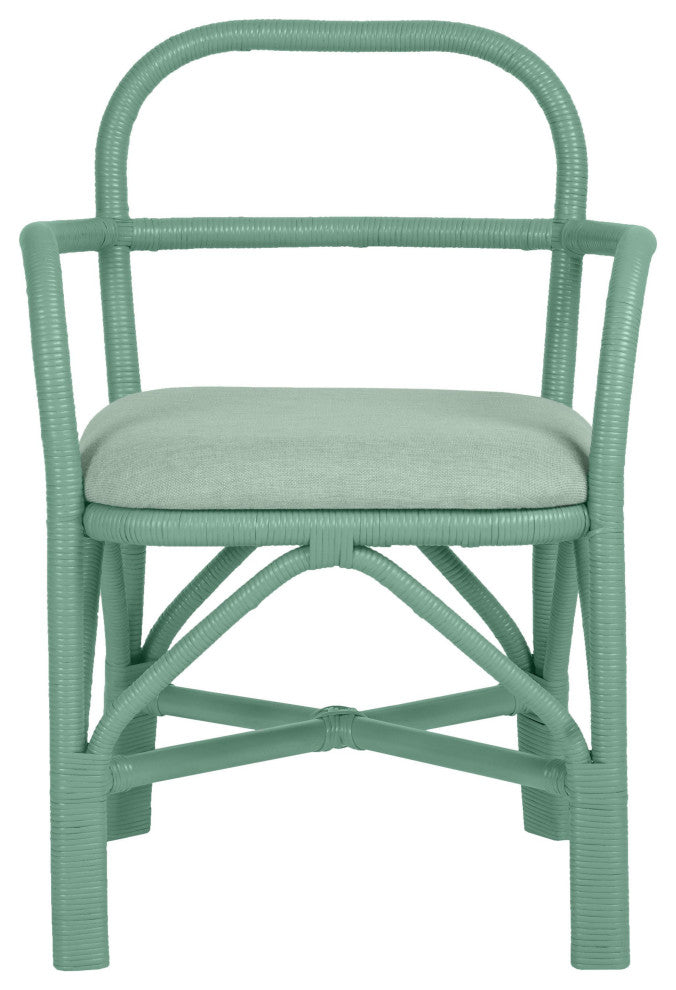 Ginny Green Rattan Dining Chair - Green