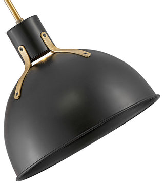 Hinkley Argo 14" Small LED Pendant Light, Lacquered Brass + Satin Black shade