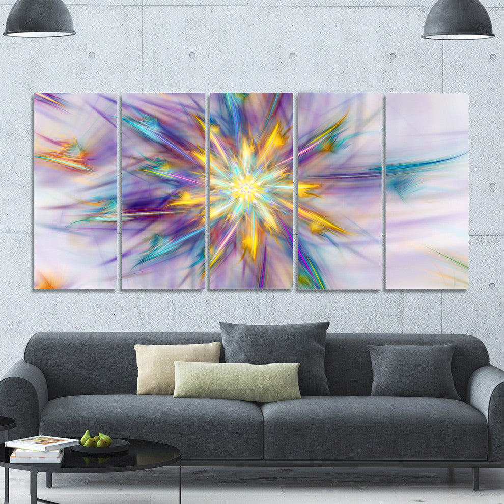 Large Exotic Colorful Flower, Floral Canvas Art Print, 60"x28", 5 Panels