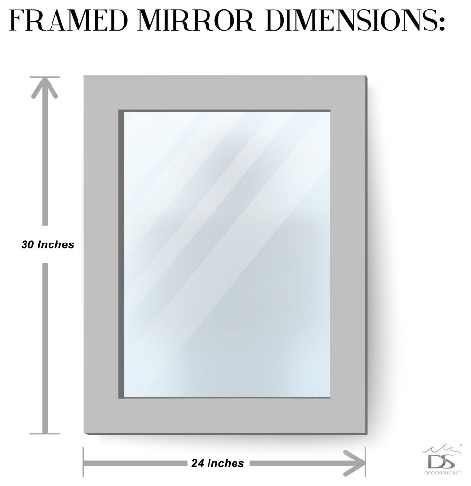 Crackled Glass Decorative Wall Mirror, 30"x24", Mahogany Brown