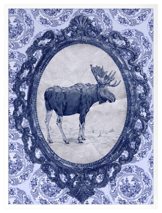 Toile Moose Fine Art Print, White, 20"x15"