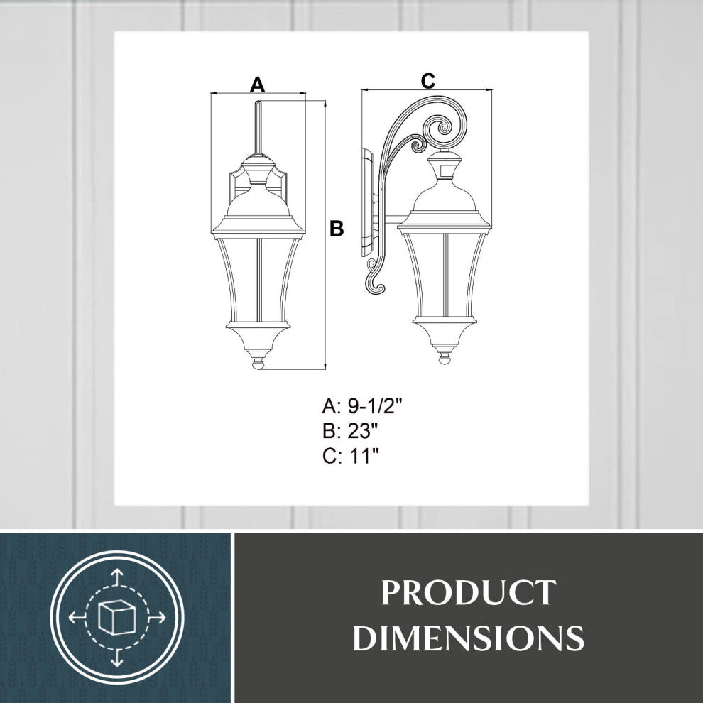 Aberdeen Motion Sensor Dusk to Dawn Outdoor Wall Light Shiny Black