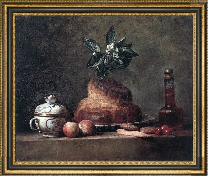 JeanBaptisteSimeon Chardin La Brioche Framed Premium Canvas Print, 20"x25"