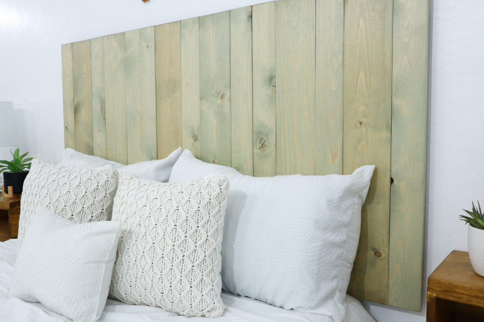 Handcrafted Headboard, Leaner Style, Sage Green, Full