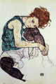 Egon Schiele Seated Woman with Bent Knee - 18" x 27" Premium Canvas Print