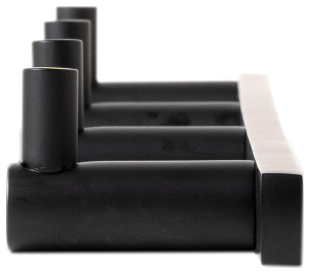 ALFI brand AB9528-BM Black Matte Wall Mounted 4 Prong Robe / Towel Hook