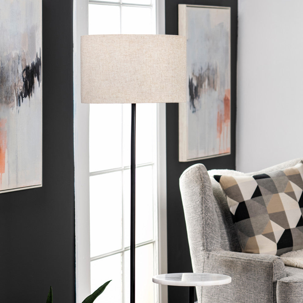 Nuloom 60" Marble/Iron Modern Tray Floor Lamp