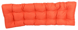 60"X19" Tufted Solid Outdoor Spun Polyester Loveseat Cushion, Tangerine Dream