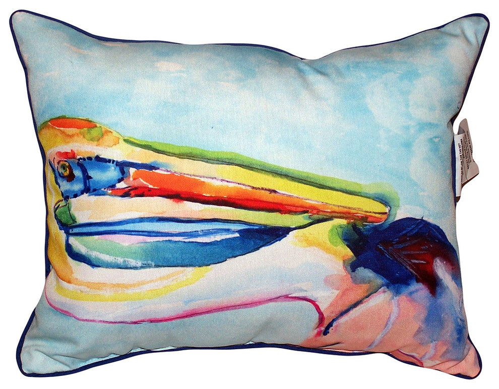 Pelican Head Small Indoor/Outdoor Pillow 11x14 - Set of Two
