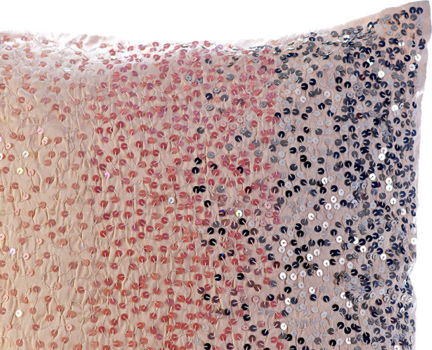 Pink Decorative Pillow Covers 14"x14" Silk, Princess Sparkle
