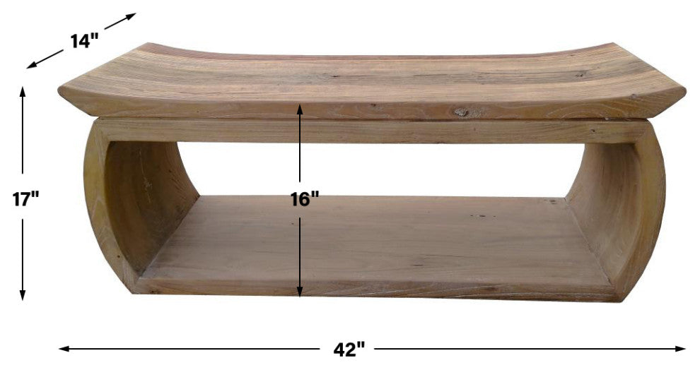 Uttermost Connor Reclaimed Wood Bench