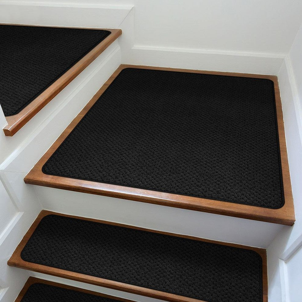 Attachable Rug for Stair Landings, Black, 3'x3'