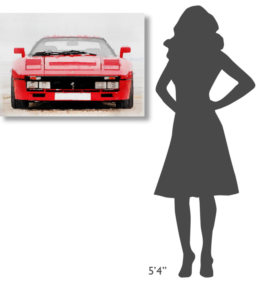 "1980 Ferrari 288 GTO Front Watercolor" Fine Art Print