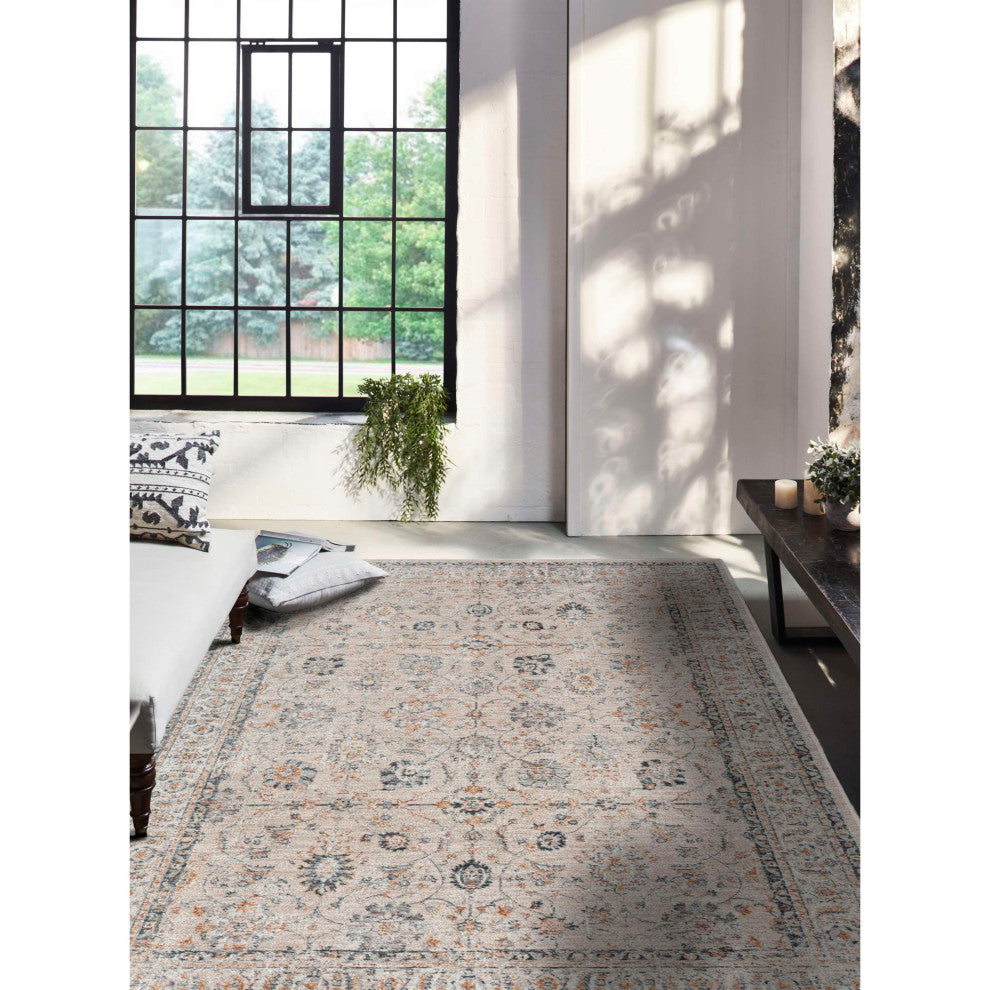 Manor Sarouk Machine Made Indoor Area Rug, 7'10", Blue