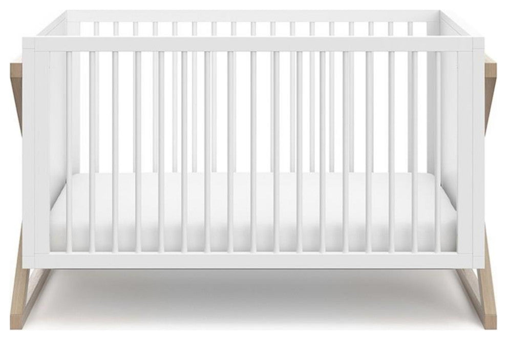 Storkcraft Equinox 3 in 1 Convertible Crib in White and Driftwood