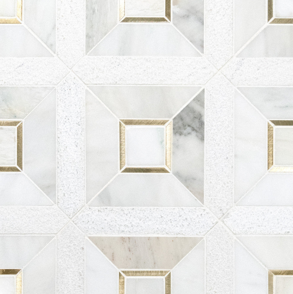 MSI SMOT-SMTL-8MM-V2-2 12" x 12" Square Dot-Mounted Mosaic Wall - Verona Gold