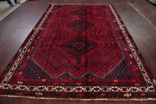 Consigned, Bordered Persian Tribal Handmade Oriental Vintage Area Rug, 7 X 10