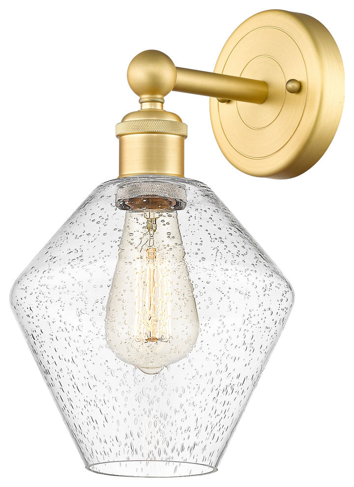 Edison Cindyrella 1-Light 8" Sconce, Satin Gold, Seedy Shade