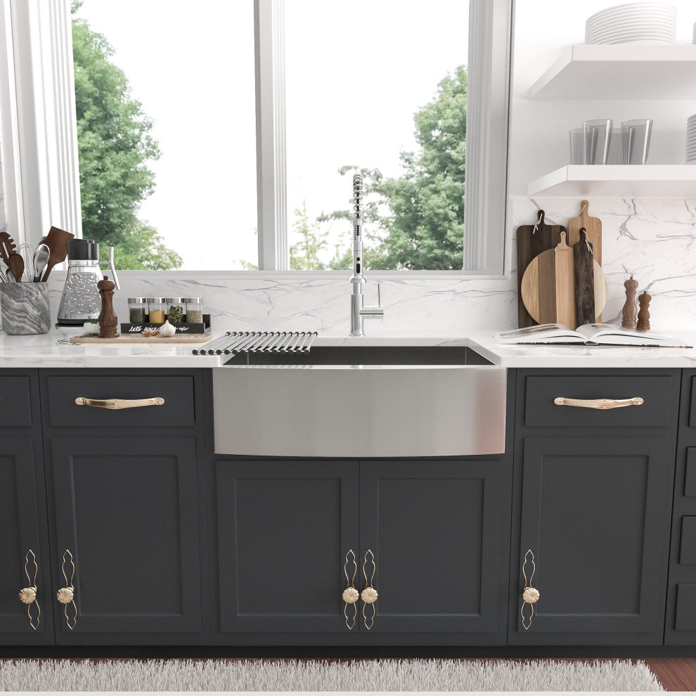 33" Farmhouse Kitchen Sink 18 Gauge Stainless Steel Single-Bowl Kitchen Sink
