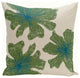 Polyester Pillow, Floral, Off-White, Green, Blue, 16"x16"