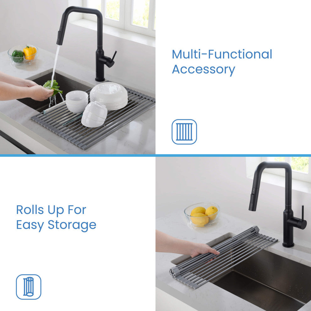 KIBI Multipurpose Stainless Steel Roll Up Drain Tray, 17"