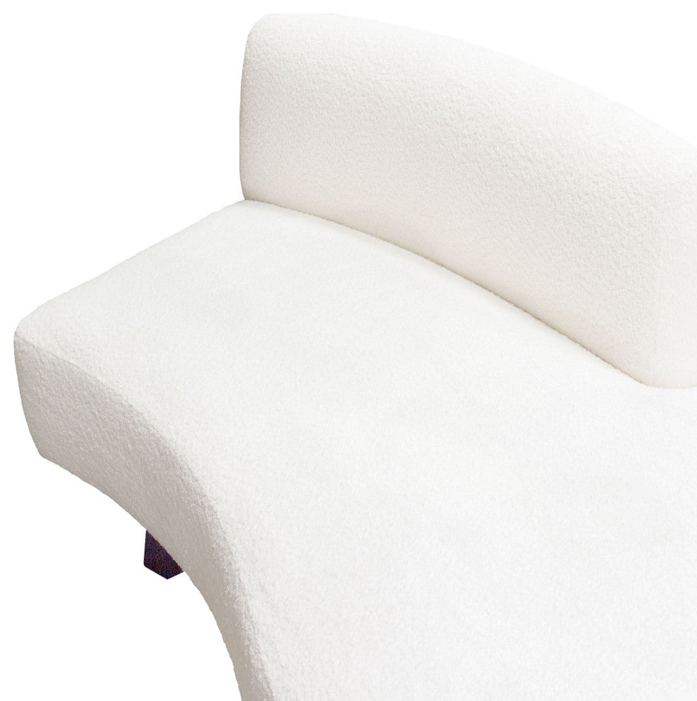 Vesper Curved Armless Right Chaise, White