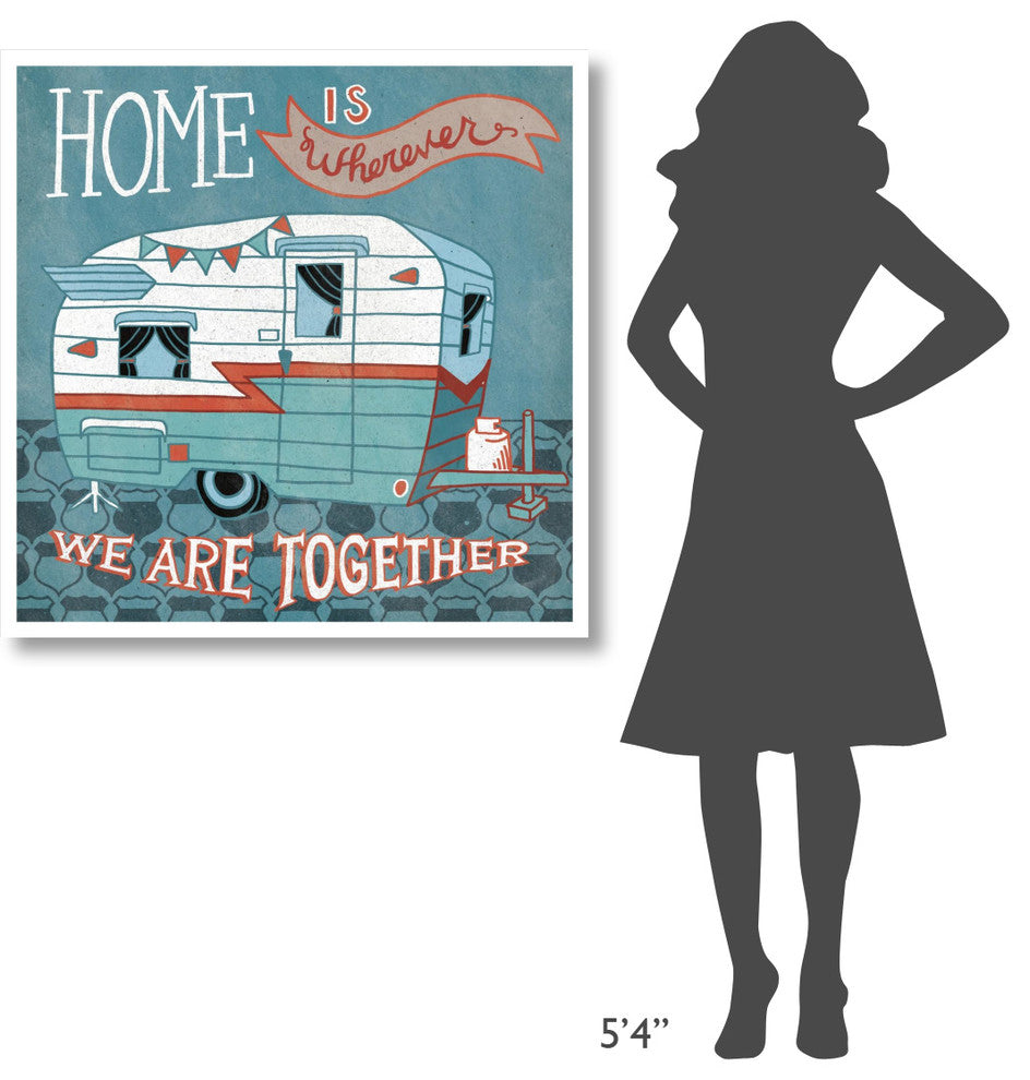 "Adventure Love Camper" Digital Paper Print by Mary Urban, 38"x38"