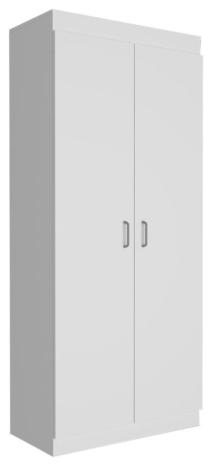 DEPOT E-SHOP Chad Pantry Double Door Cabinet, Five Shelves, Black