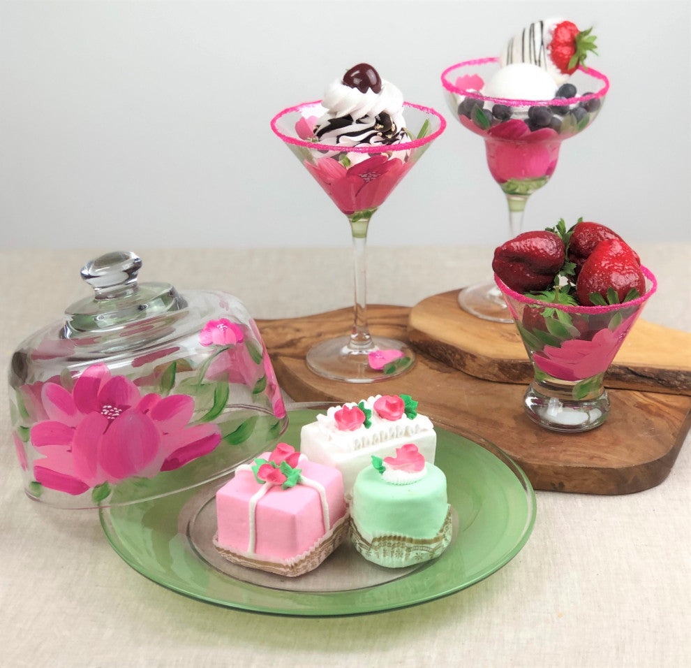 Peony Martini Glasses, Set of 2