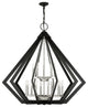 Black Geometric, Contemporary, Prismatic, Casual Foyer Chandelier