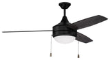 52" Phaze 3, Flat Black With Flat Black/Greywood Blades