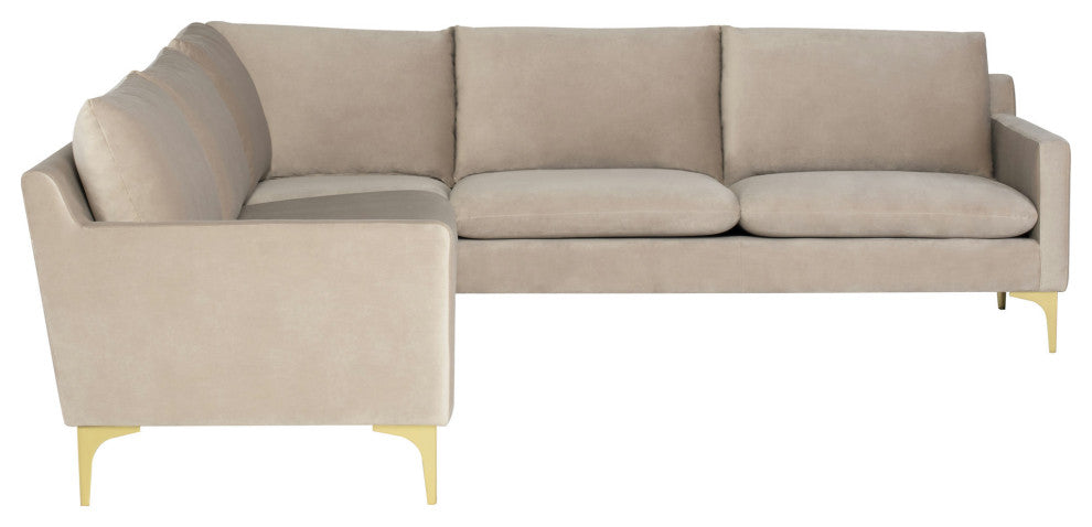 Anders Nude Fabric Sectional Sofa, HGSC833