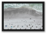 Aerial Beach Photo 12x18 Black Floating Framed Canvas