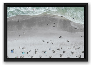 Aerial Beach Photo 12x18 Black Floating Framed Canvas