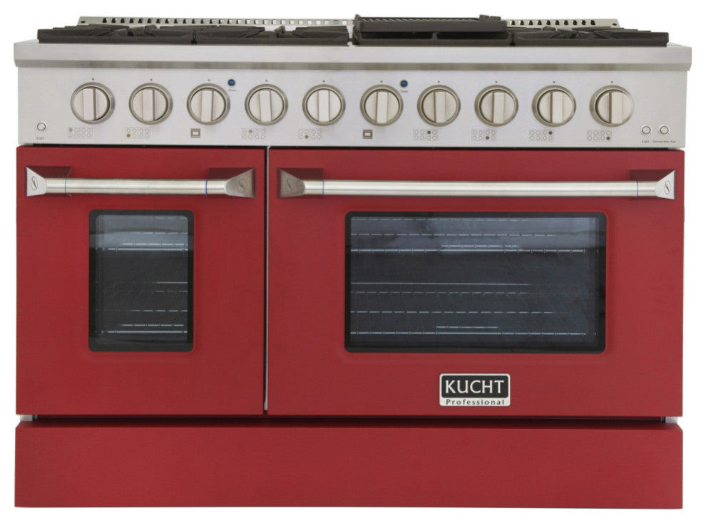KUCHT Professional 48" 6.7 cu. ft. Range, Red, Natural Gas