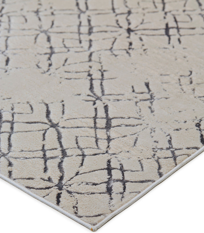 Weave & Wander Orin Modern Metallic Trellis Rug, Silver/Gray, 5'x8'