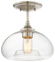 1-Light Semi-Flush Mount, Brushed Nickel