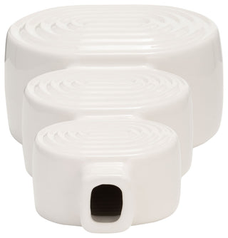 Ceramic 12" Stacked Circles Vase, White