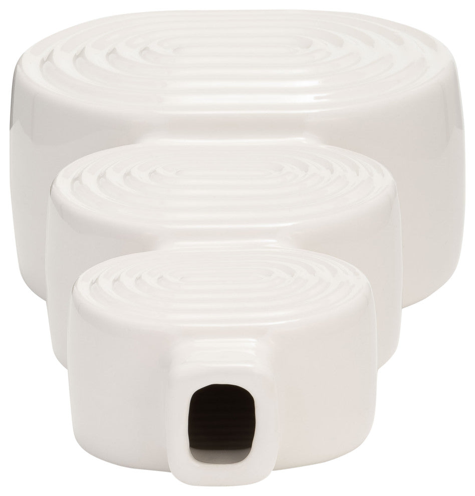 Ceramic 12" Stacked Circles Vase, White