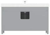 Terrence 60" Vanity with Power Bar and Drawer Organizer, Oxford Gray