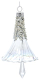 Beaded Irredescent Glass Bell Ornament, Set of 6